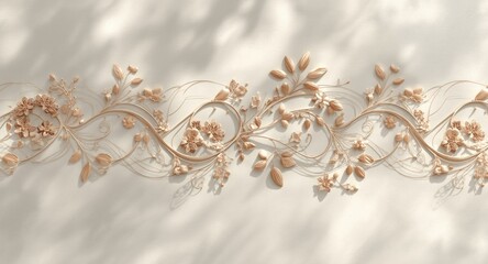 Naklejka premium Infinite botanical design over a light toned surface with gentle highlights