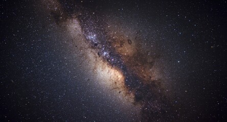 Fototapeta premium High detail astronomy photo of Milky Way galaxy center alongside Rho Ophiuchi nebula