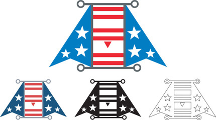 Fototapeta premium Independence day patriotic usa flag bunting banner design