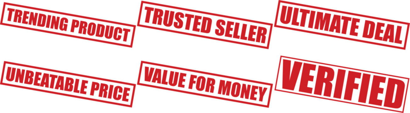 Red promotional stamps on for marketing and advertising