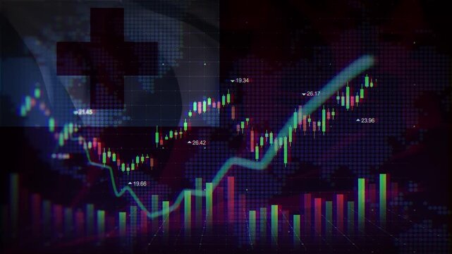 Tonga Flag Waving Stock Market Concepts