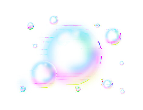 glitch bubbles, glitchy effect, transparent 
