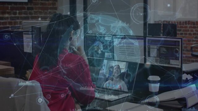 Animation of network of connections over students learning