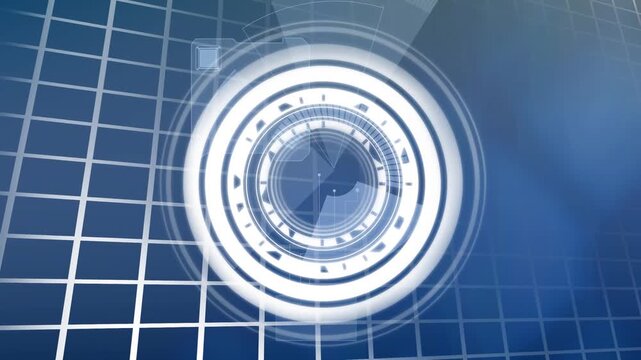 Animation of circle with radar over blue digital space