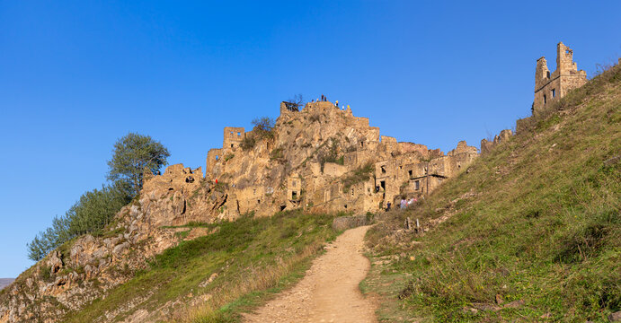 Gamsutl is a famous "ghost village" in the mountains of Dagestan