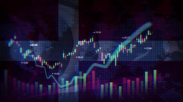  Denmark Flag Waving Stock Market Concepts