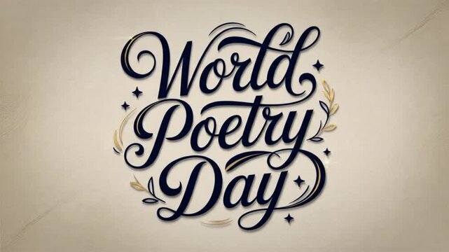 World Poetry Day Celebration Artistic Calligraphy Design.
