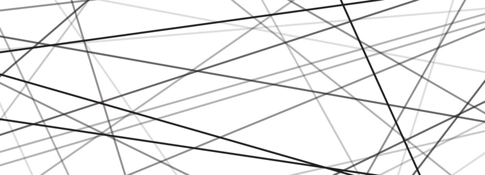 Seamless pattern random messy irregular chaos stripe texture chaotic abstract lines with straight geometric elements for a modern interior backdrop. Monochrome black and white gradation through.