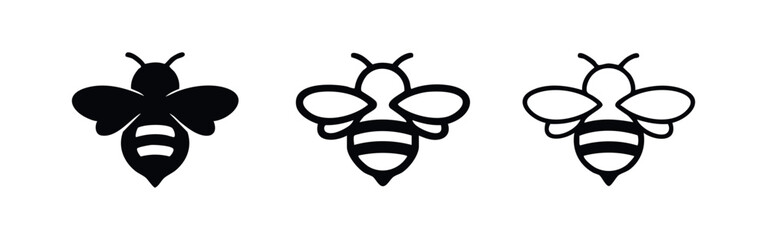 Fototapeta premium Bee icons set. Honey bee, insect, and nature symbol, suitable for organic, pollination, and environment themes.