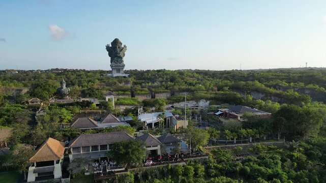 Bali GWK Statue Aerial Drone View Garuda Wisnu Kencana Daytime