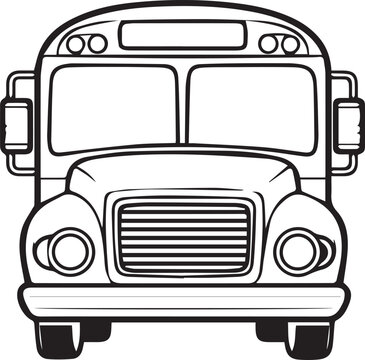 Black and white school bus icon isolated on white background vector illustration