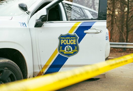 The emblem of the Philadelphia Police Department (PPD) on the hood of a patrol car, March 9, 2026.