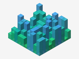 Obraz premium Colorful Geometric Block Pattern Isometric Art Design
