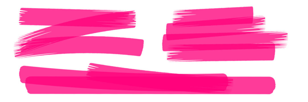 Highlighter stroke set. Marker lines, brush marks and underlines