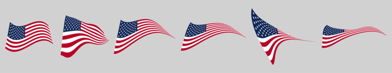 Obraz premium DRAPEAU DES ÉTATS-UNIS D'AMÉRIQUE ONDULÉ