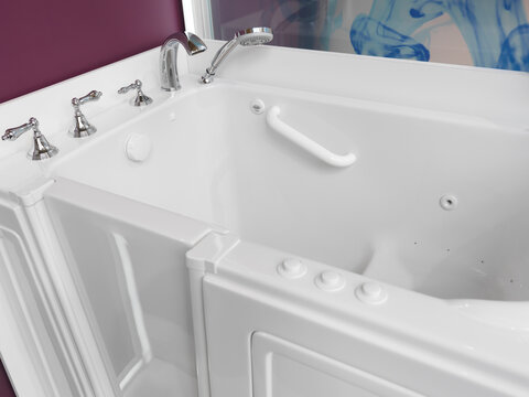 Accessible sitting bath tub