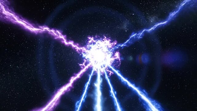 Electricity energy lightening in space.