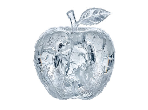 Frozen Ice Apple Isolated Minimal Concept
