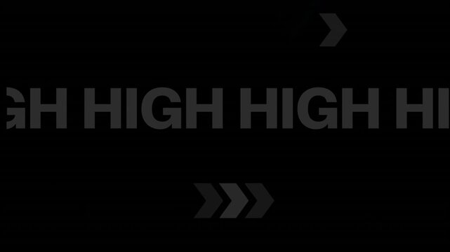 Animation of high scores texts with rhombus, multicolored abstract pattern against black background