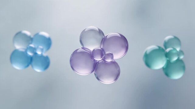 Medium shot of semantic search interface showing bubble clusters focusing on research topics with blurred background for emphasis.