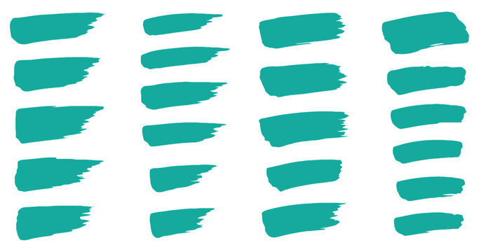 Teal brush strokes on white background
