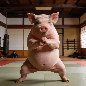 pigs display silat moves