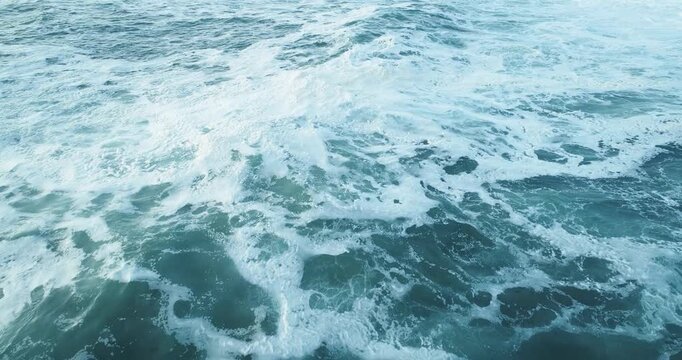 Drone footage of a restless sea surface The Concept of nature's force