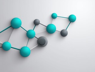 Fototapeta premium Modern Abstract Illustration of Colorful Spheres Connected by Lines in a Minimalist Style for Scientific Concepts