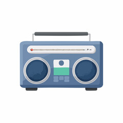 Fototapeta premium Retro music player illustration with speakers and handle isolated design