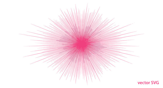 Abstract Pink Burst Radial Lines Explosion Background