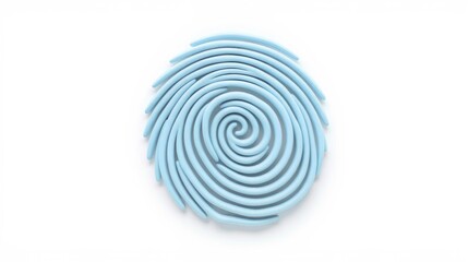 Fototapeta premium Blue spiral form, smooth texture. Circular design, minimalist aesthetic. Clean background, simple composition. Modern art piece, elegant curves.