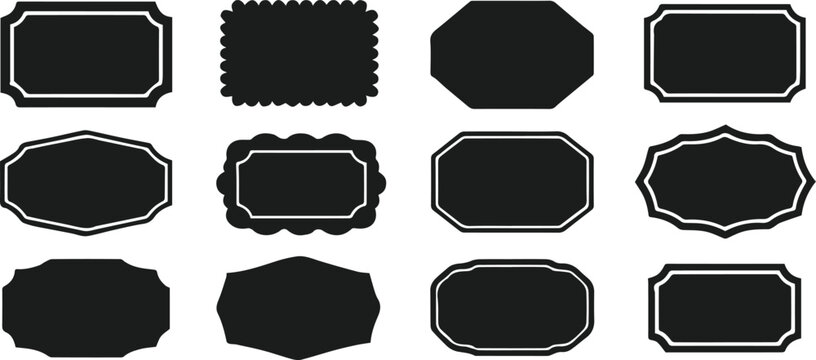 label assorted retro shapes templates for branding and design use