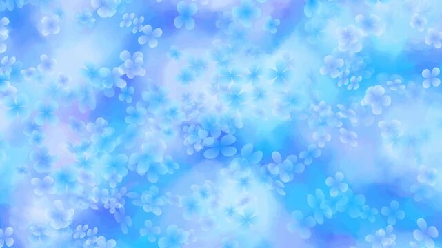 Dreamy Blue Floral Abstract Background Animation