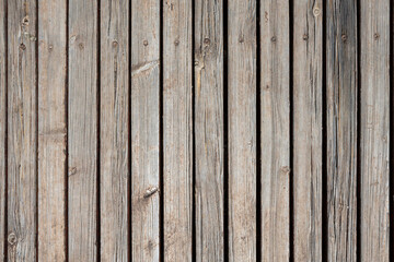 Fototapeta premium Old weathered wooden planks texture with visible nails.