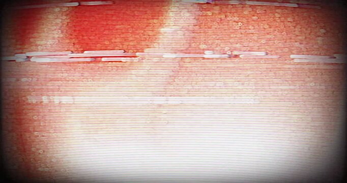 Cinematic VHS Bad Analog CRT TV Static Retro Red Light Leak Pixel Glitched Transition. Overlay, Old-Bad Screen, Distorted, Film Burn, Blurred, Signal Error, Animated Abstract Background Template - 4K