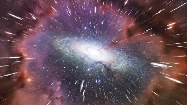 Star flying throught space, for scientific films, screensaver universe background