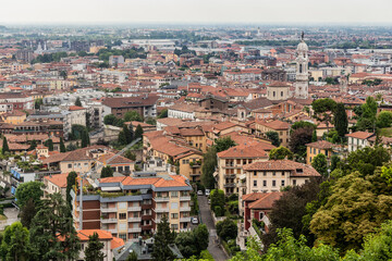 Fototapeta premium Aerial view of the Lower Town in Bergamo, Italy