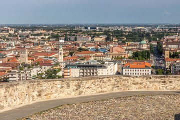 Naklejka premium Aerial view of the Lower Town in Bergamo, Italy