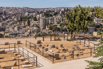 Obraz premium Ruins at the Citadel in Amman, Jordan