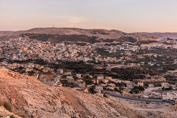 Evening view of Tafila town, Jordan © Matyas Rehak