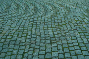 Fototapeta premium Textured grey european cobblestone floor