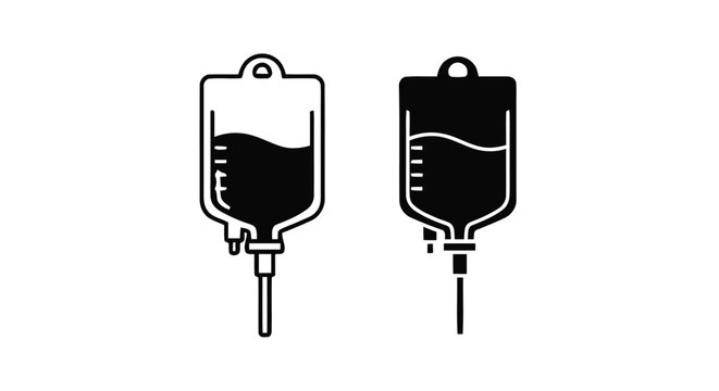 Vector illustration&nbsp;of iv drip bag icon set, medical infusion vector illustration