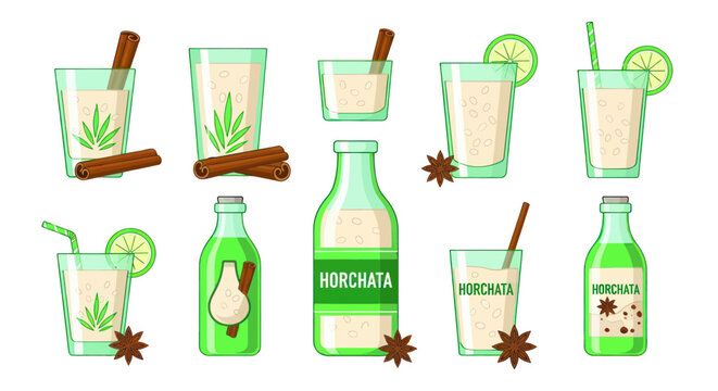 Horchata Drinks Collection: Refreshing Beverages with Cinnamon and Lime