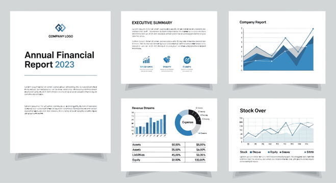 Annual Financial Report 2023 with Charts and Graphs.