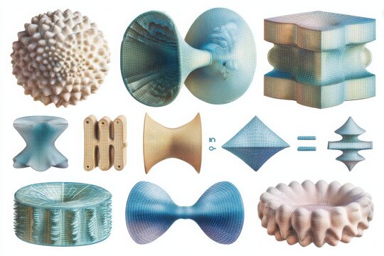 Abstract Futuristic Math Symbols Display Unique Geometric Designs