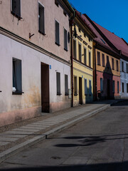 Fototapeta premium colourful houses on a small-town street