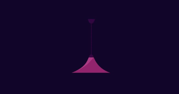 Lamp cartoon style intro isolated. Motion design explainer cartoon animation.
