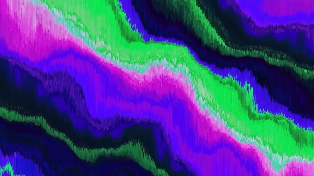 Abstract neon liquid wave background with colorful digital glitch texture