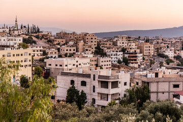 Fototapeta premium Sunset view of Jerash town, Jordan