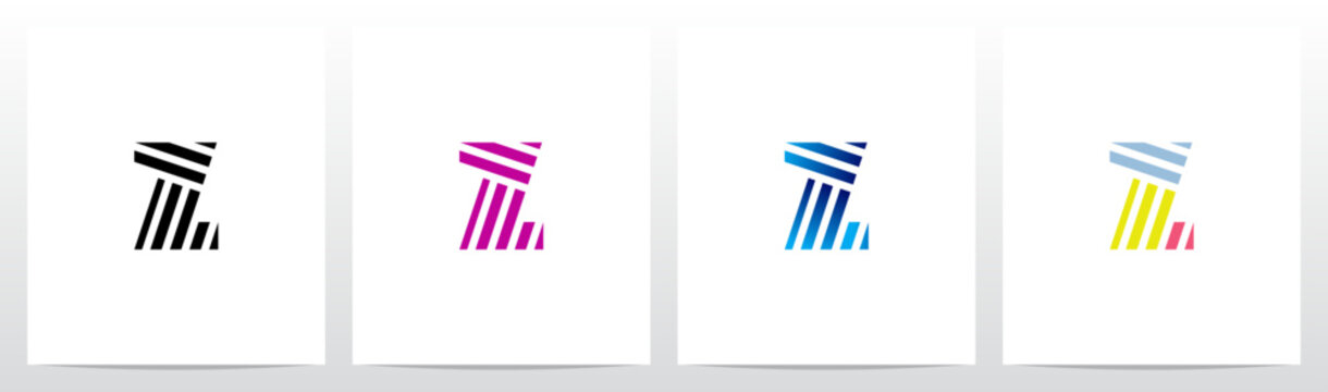 Diagonal Lines Different Direction Rectangles Converge Letter Initial Logo Design Z